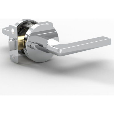 Mega Handles RALPH Privacy Reversible Interior Door Lever with Round Rosette for Bedrooms, Bathroom & Hallway | Modern Stainless Door Locks