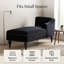 Chaise longue en velours luxueuse et confortable Jaana avec garniture cloutée et pieds en bois pour la chambre à coucher et le salon