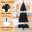 Arbre d'Halloween 8 pi avec 860 pointes de branches, aiguilles de pin givrées et 450 lumières DEL blanches