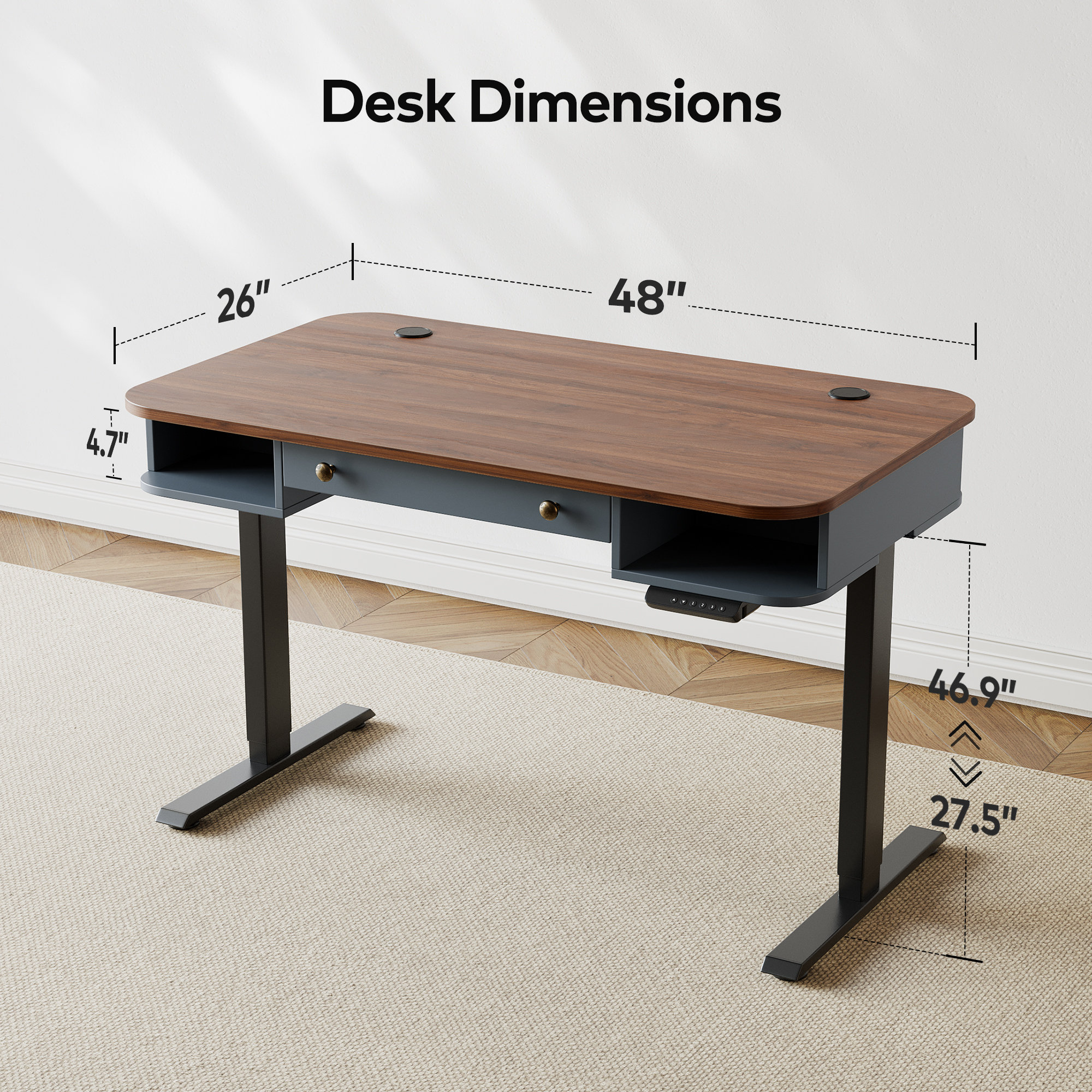 Inbox Zero Calandra Height Adjustable Standing Desk & Reviews | Wayfair
