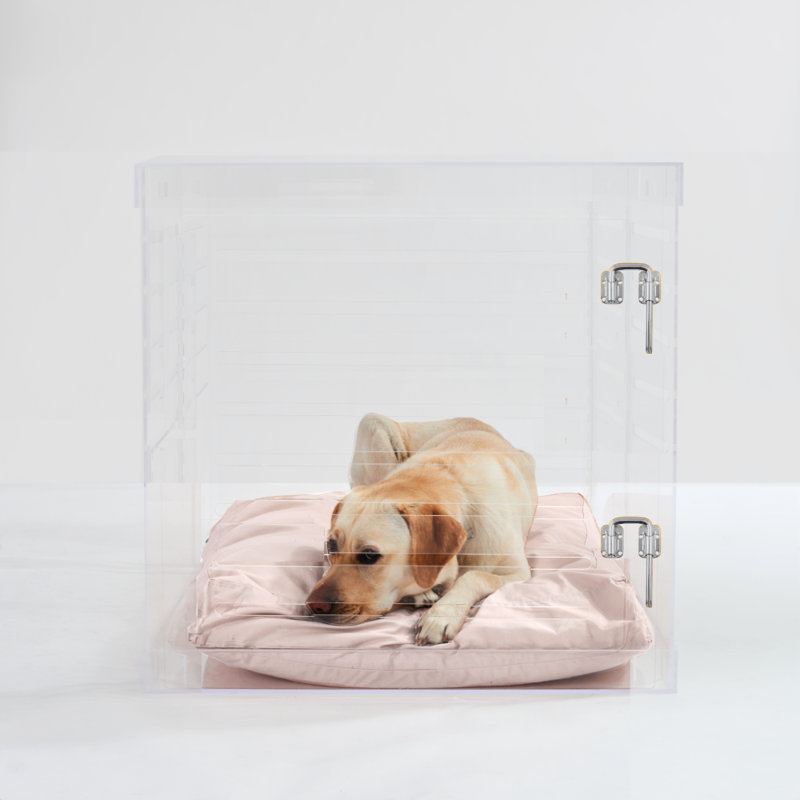Grande cage pour animal de compagnie avec loquet argenté, Rosé