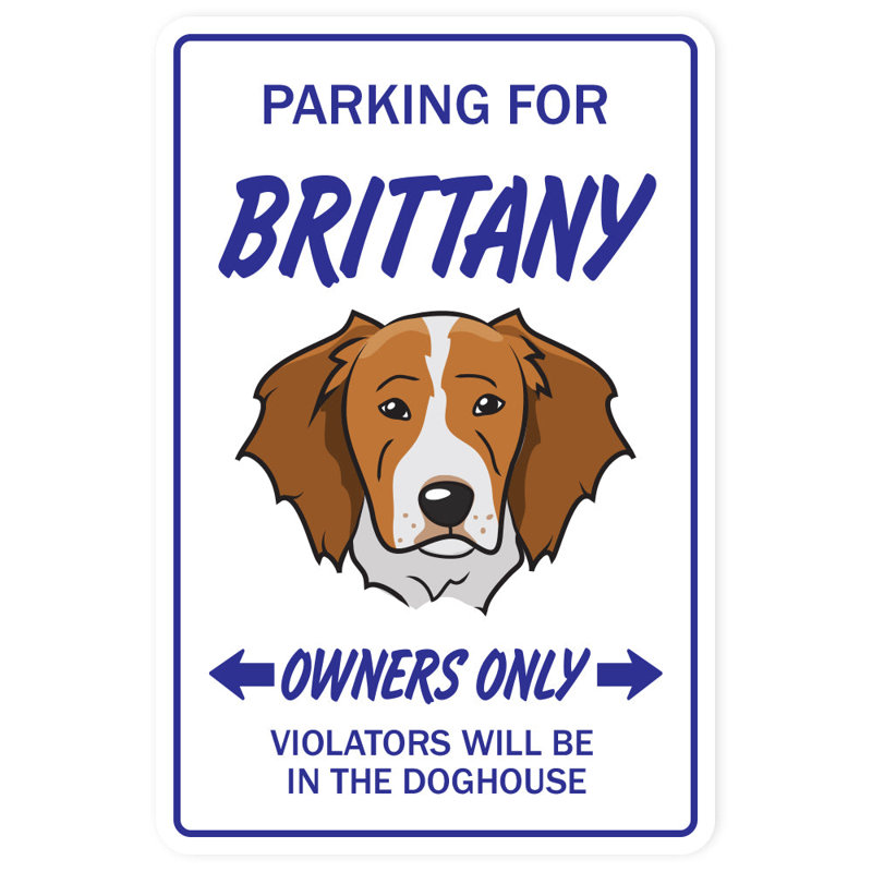 Enseigne de stationnement pour chien Brittany