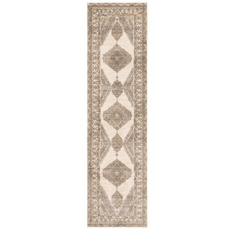 Tapis beige Schuetz, Tapis de couloir 2 pi 3 po x 8 pi