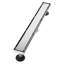 Drain de douche linéaire en acier inoxydable de 18 pouces avec piège à cheveux et insert de carrelage et grille 2 en 1-126533257