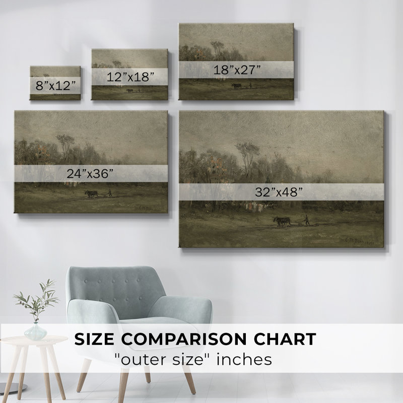 Paysage rétro - DCCCXX, H 13 po x l 19 po x P 1,5 po, Toile tendue