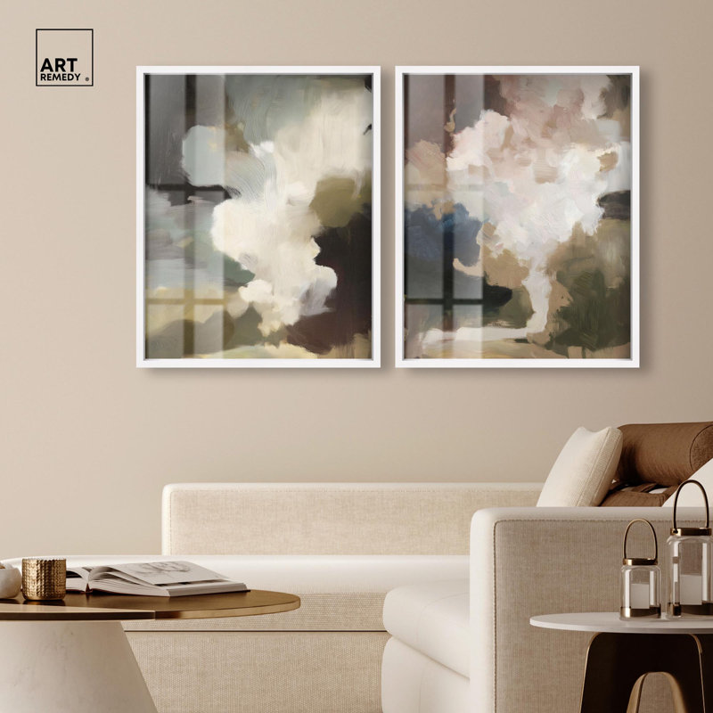 Ensemble de décorations murales bohème Mute Harmony pair par Art Remedy, cadre blanc, 24 x 30, H 31 po x l 25 po, Cadre blanc