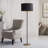 Lustre Modern Metal Floor Lamp with Gold Interior Shade and On/Off Pull Chain.