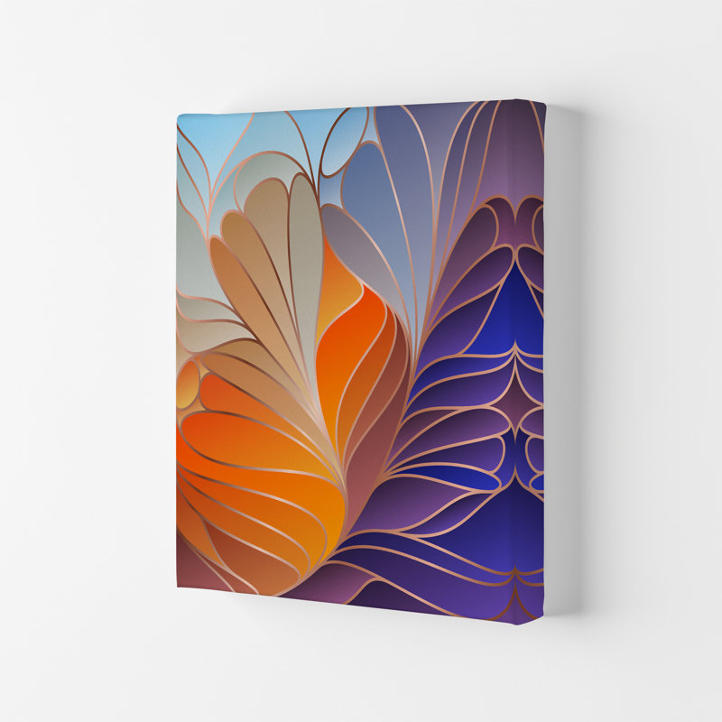 Colourful Art Deco II - Wrapped Canvas Print, 84.1cm H x 59.4cm W x 4cm D