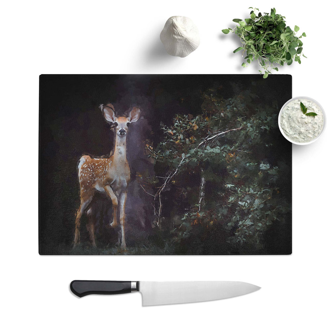 Tempered Glass Curious Fawn Chopping Board