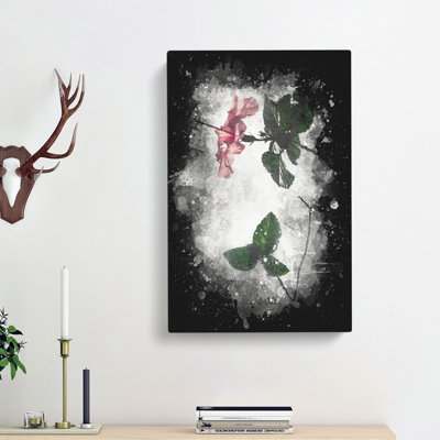 Pink Hibiscus Plant - Wrapped Canvas