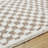 Cabble Rectangle Checkered Machine Woven Polyester Area Rug in Tan/White-544345938