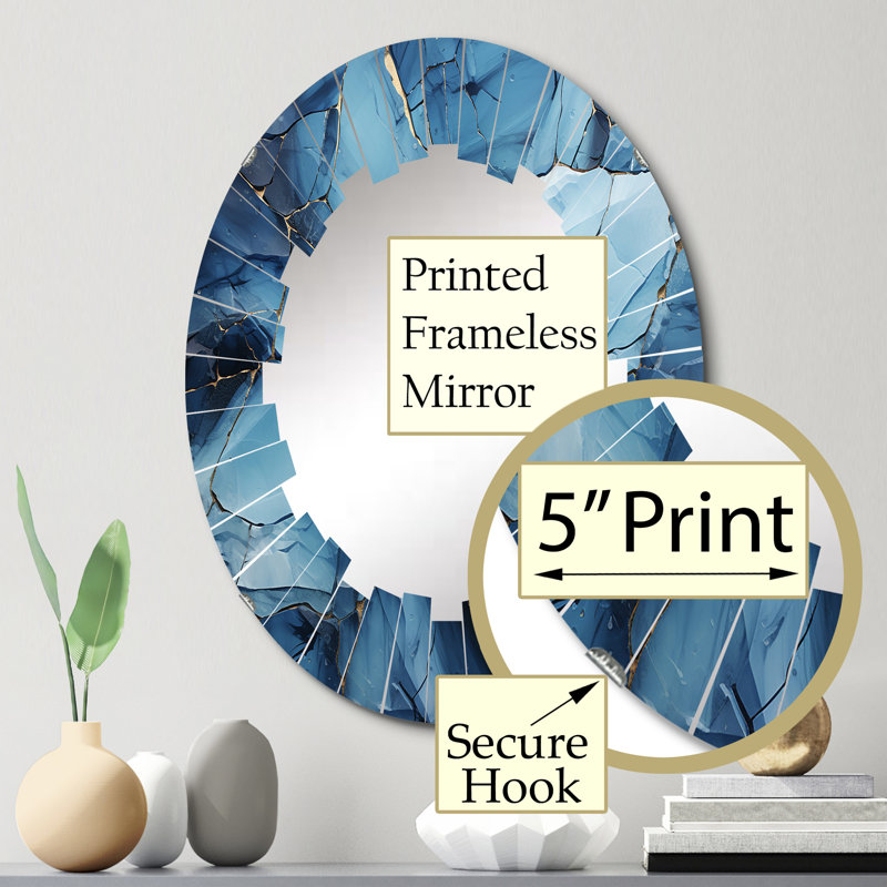 Shadriss - Miroir mural paysager ovale, 30 po x 20 po