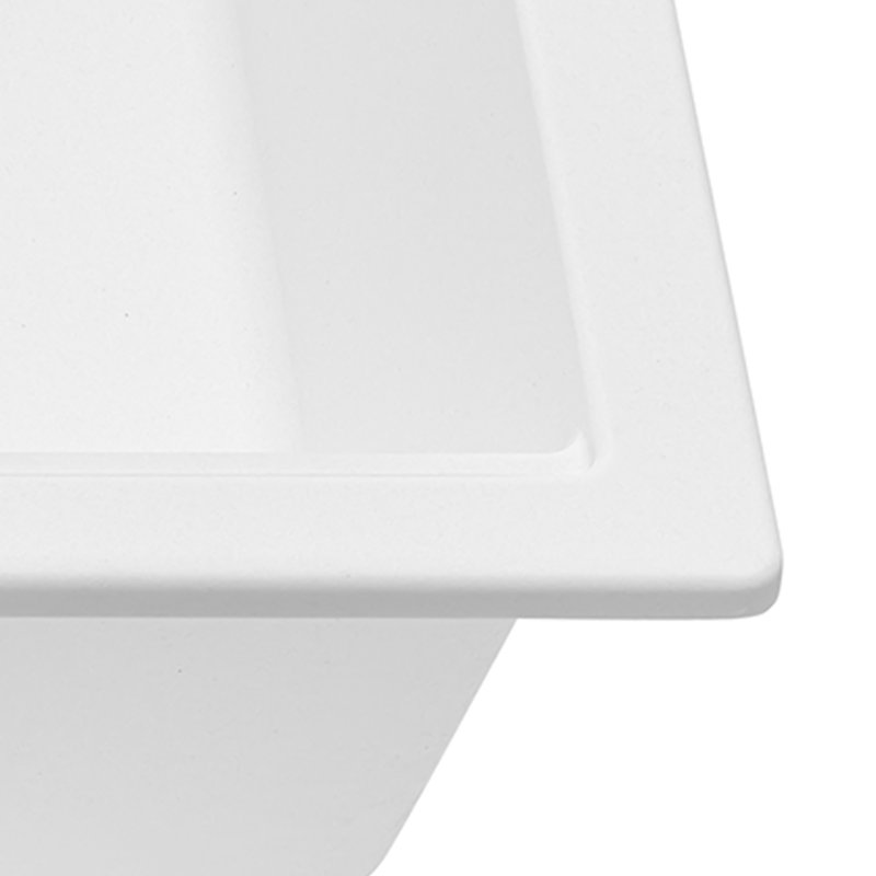 33'' L Drop-In Double Bowl Granite Kitchen Sink, Matte White