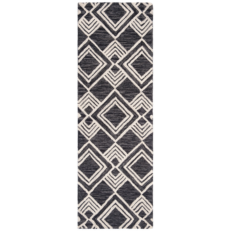 Vedika Hand Tufted Wool Geometric Rug, Runner 2'6" x 9'