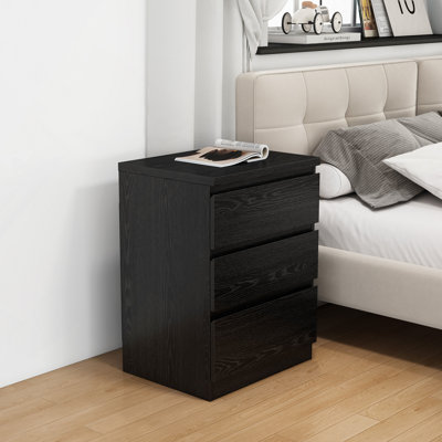 Table de chevet 19,7 po avec 3 tiroirs, table d'appoint avec poignées, poignée supérieure épurée, petite table de chevet avec 3 tiroirs pour la chambre à coucher et le salon