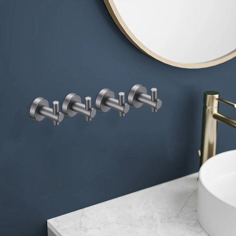 Crochet mural pour salle de bain Topcraft, Gris pistolet