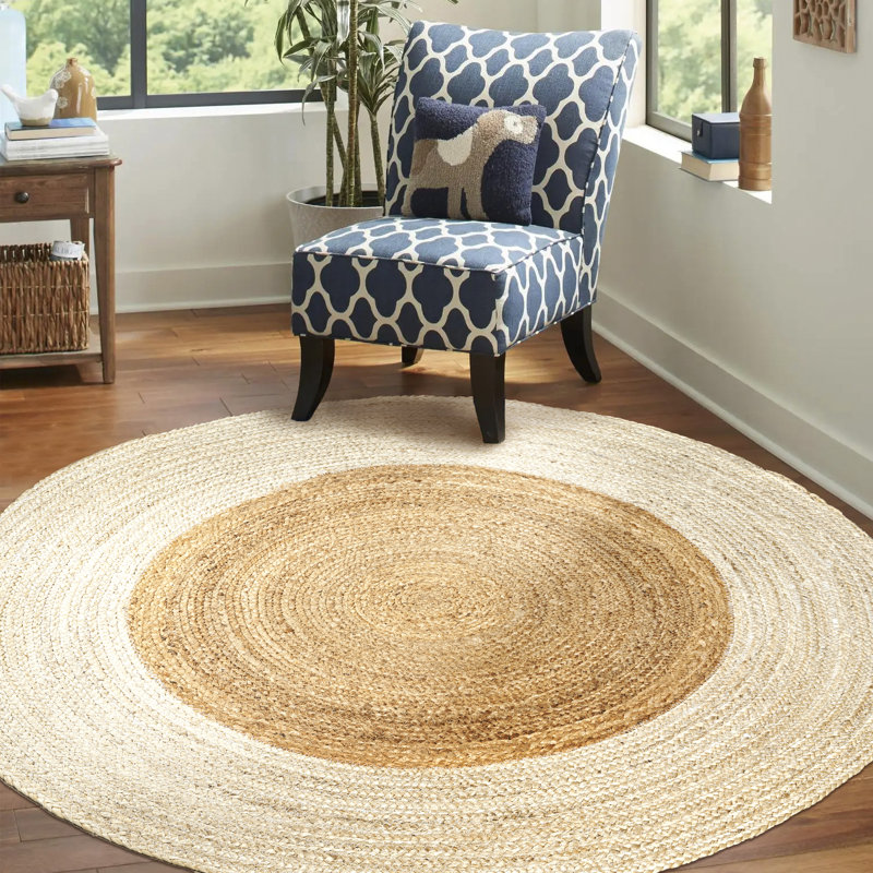 Tapis crème / naturel Adwin, Rond 5 pi 1 po
