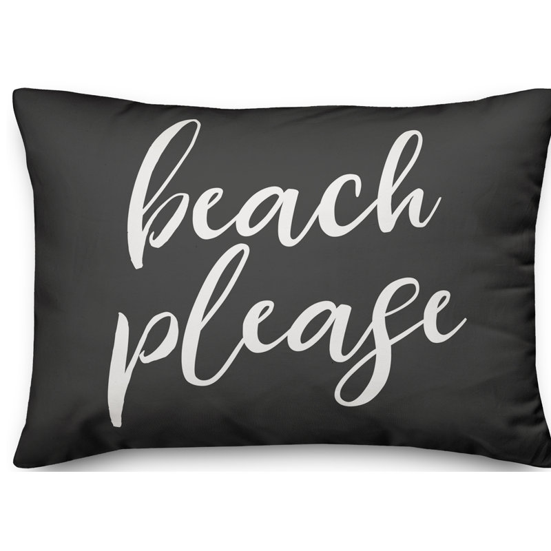 Textual Outdoor Throw Pillow, Charcoal