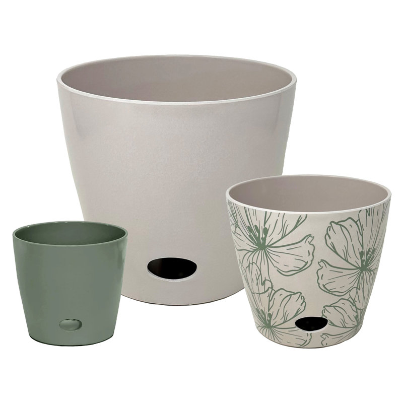 Ensemble de pots à fleurs 3 pièces Bamboo Blooms - 10, 7 et 5 pouces