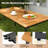 Acacia Wood Dining Table for 6 People with Slatted Tabletop and Umbrella Hole