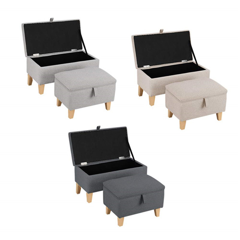 Gustafson Linen Storage Bench, Light Grey
