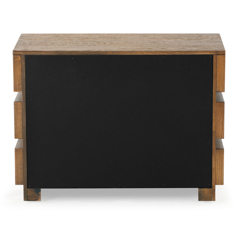 Titus 3 Drawer Stacked Chest, Medium Oak