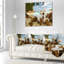 Tropical Tropical Rocky Beach Panorama - coussin à imprimé paysage-1053556836-1053556832