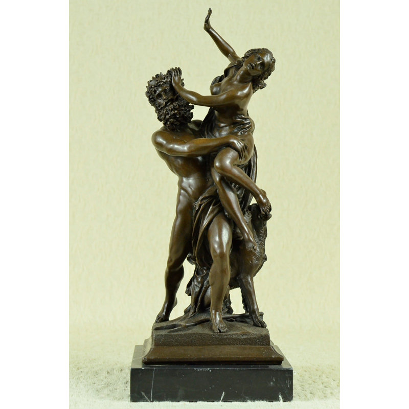 Figurine en bronze signée Kalie, dieu grec Pluton enlèvement de Sabine