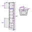 Meuble de rangement en coin triangulaire haut pour salle de bain, avec 2 portes, 3 tablettes ajustables et dispositif anti-basculement