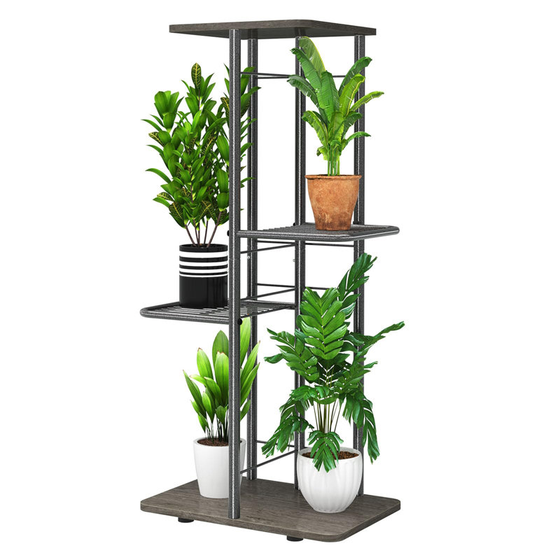 Support pour plante d'intérieur en métal à 4 niveaux