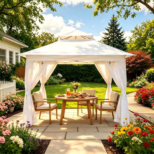 13' x 13' Pop-Up Patio Gazebo with Mosquito Netting, Heavy-Duty Double-Tier Canopy, Metal Frame for Backyard & Deck
