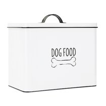 Halifax North America Pet Feeder Station, Dog and Cat Food Storage Feeding Station, Food Cabinet Pet Storage Organizer, White | Mathis Home