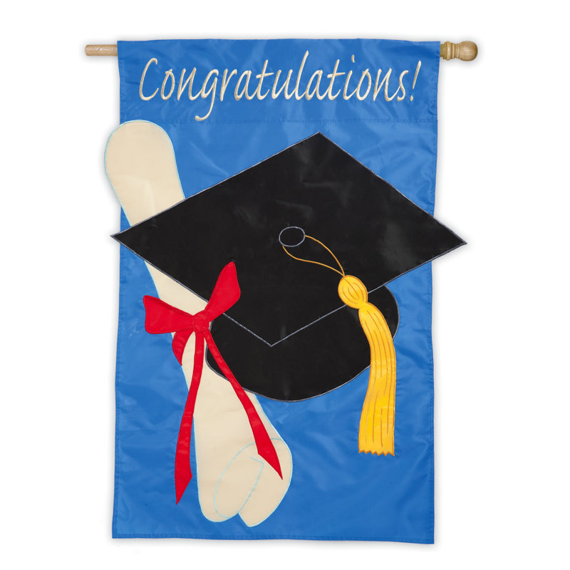 Drapeau de maison en nylon 43 x 29 po Graduation