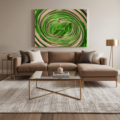 Art mural sur toile vert Op Art 64