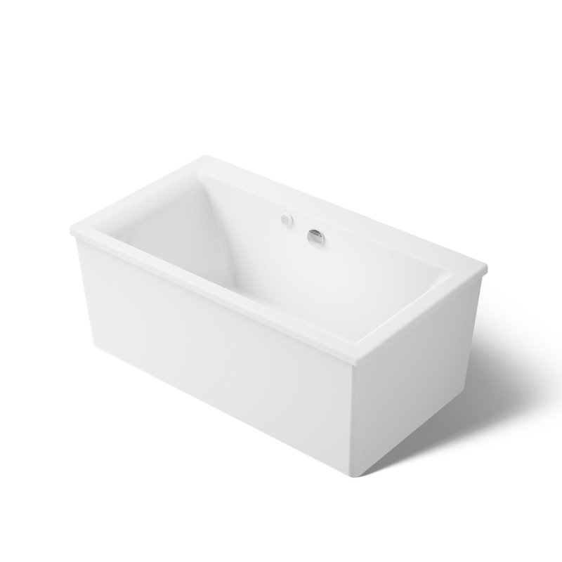 Stargaze® 60 po x 36 po bain de massage à bulles chauffant sur pied droit, Blanc