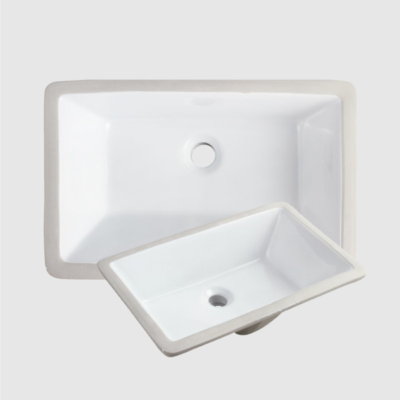 Lavabo de salle de bain rectangulaire encastré NOBLE 1913W