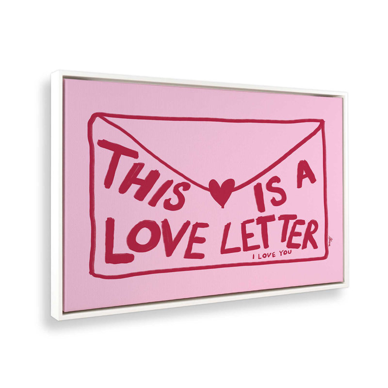 «Love lettre horizontal» par Athenesatelier, reproduction d'art sur toile, H 12 po x l 16 po, Blanc