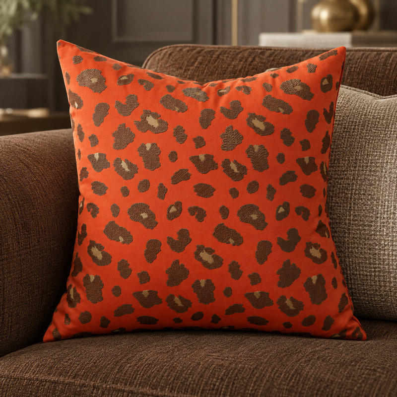 Animal Print Square Pillow Cover & Insert