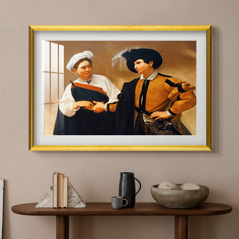 La Diseuse de bonne aventure (Version Capitoline), vers 1599 - Caravage - Estampe encadrée sur mesure