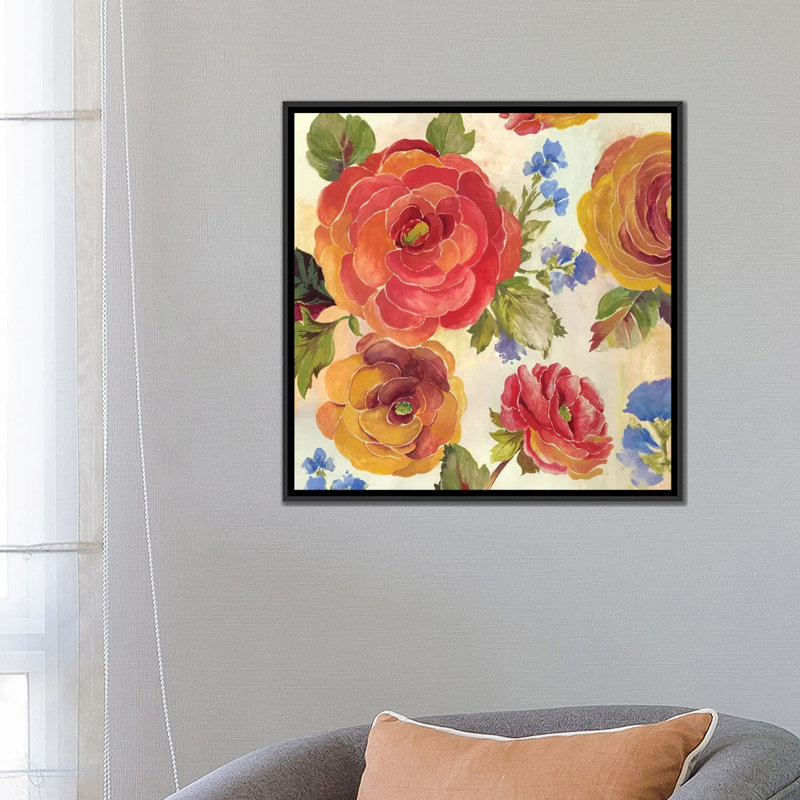 « amelia », reproduction sur toile, H 18 po x l 18 po x P 1,5 po, Toile avec cadre noir, Pas de tapis