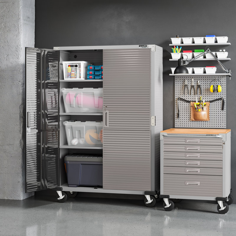 Seville Classics UltraHD Storage Cabinet, 48" W x 18" D x 72" H, Granite