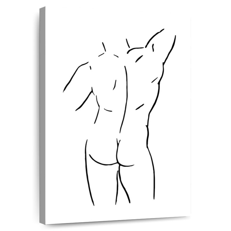 Croquis de Leisha, corps noir I - noir et blanc, H 36 po x l 24 po