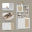 Garde-manger blanc 71 po avec 3 portes en rotin, un tiroir et des tablettes réglables-1564486404