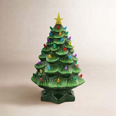 Nostalgic Green Ceramic Tabletop Tree