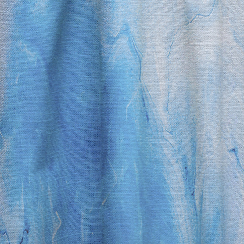Bleu et blanc liquide Art Waves V - Rideau moderne - Velours obscurcissant - 1 panneau, L 52 po x L 84 po