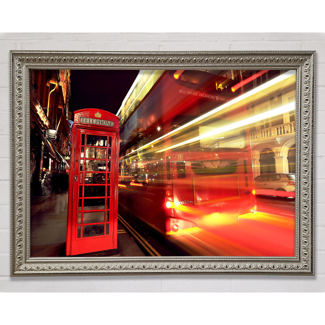 London Red Night Bus Unschärfe - Druck