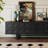 Black Solid Wood TV Stand-104845728