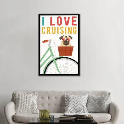 «Beach Bums Series: Pug Vélo II», impression sur toile