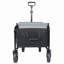 Chariot utilitaire pliant robuste avec banquette et laisse pour le camping, la plage et le magasinage (noir / gris)