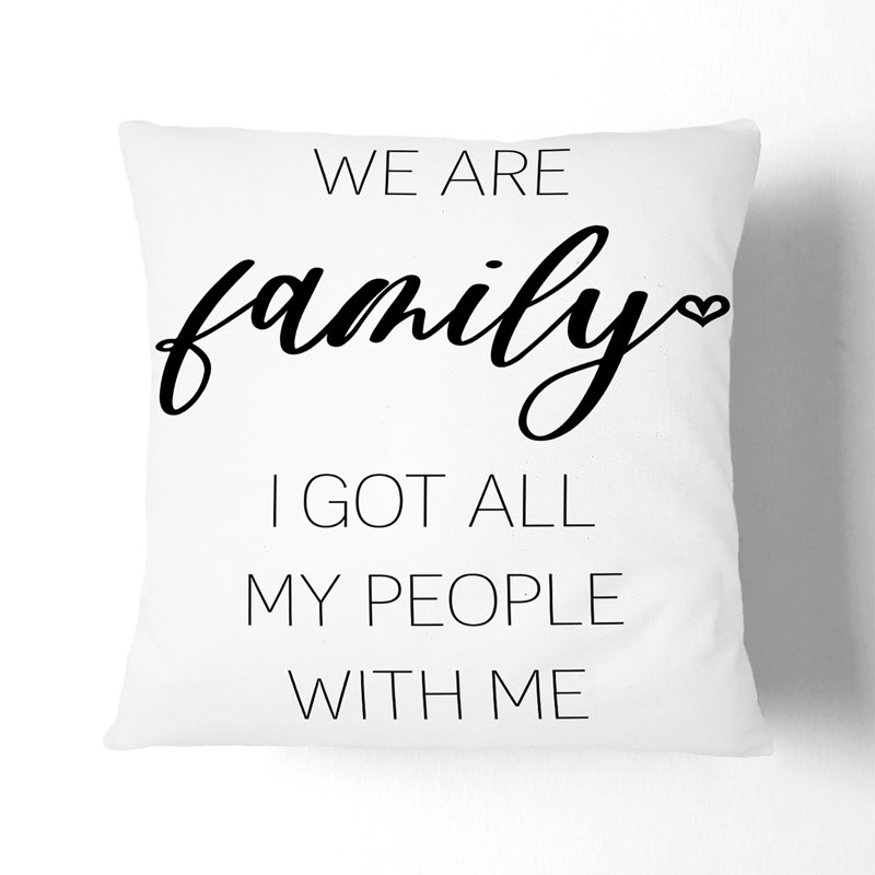 We Are Family Scatter Cushion, Black, 55cm H x 55cm W x 20cm D